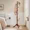 68.9” Tall Space Saving Solid Wood Coat Rack with 8 Hooks and Triangular Base for Home or Office